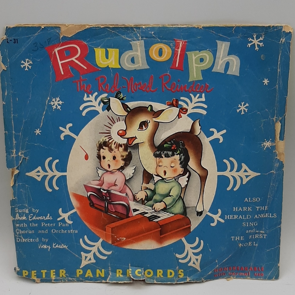 1952 Rudolph the Red Nosed Reindeer 45 Record Peter Pan Records